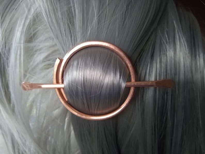 Minimalist Copper Hair Accessory Hair Pin Hammered Circle Etsy