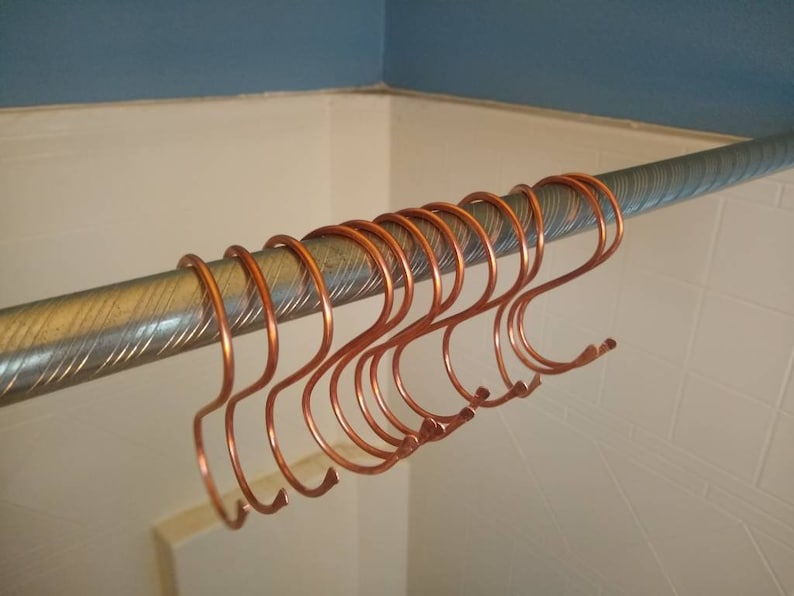 Copper Shower Curtain Hook Set of 12. Hand Hammered Etsy