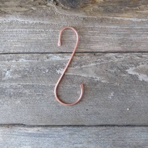 Hand Forged Solid Copper S Hook: Hummingbird Feeder Hanger