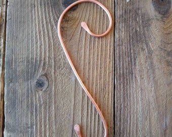 Scroll-shaped copper pot hook - long extension pot and pan rack hanging hook