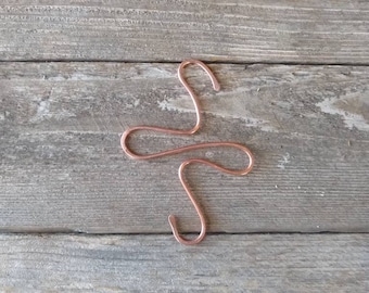Set of Three. Decorative Copper Hanger with Perch for hummingbird feeder, bird feeder, wind chimes. Hand made decorative hook, extender.