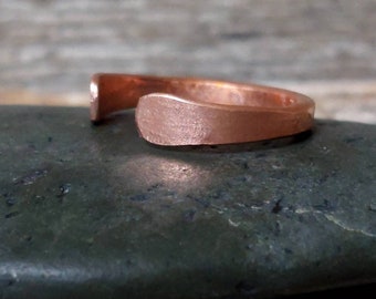 Copper Toe Ring, Textured Satin Stone Copper Finish, Adjustable Copper Ring, Arthritis Ring, One Size Copper Ring, Hammered