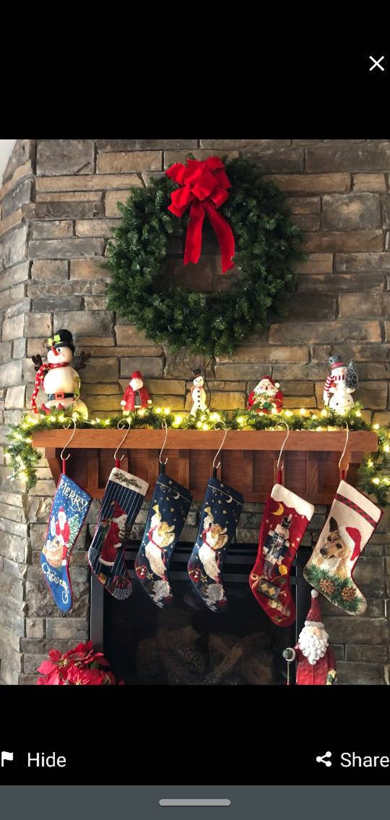 Set of 4 Stocking Hanger, Christmas Stocking Holder image 2