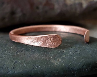 Hammered Copper Toe Ring (Big Toe): Adjustable Textured Boho Style