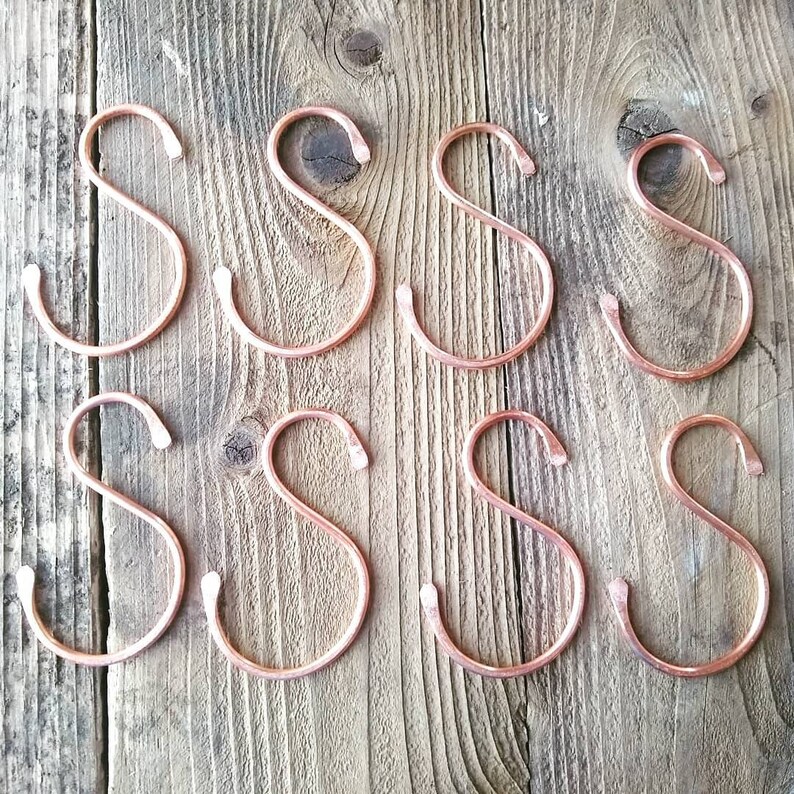 Set of 8. Solid Copper s Hooks. Pot Rack Hooks. Etsy