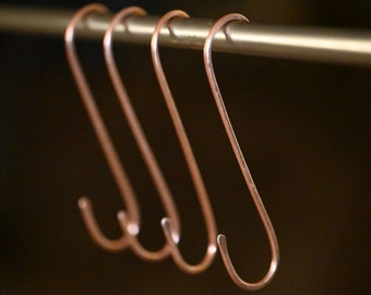 Hand Forged Copper Plant Hook: 5.5" Long Garden & Kitchen Hanger