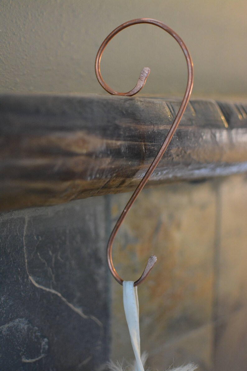 Copper Metal Christmas Stocking Holder Stocking Hanger Etsy