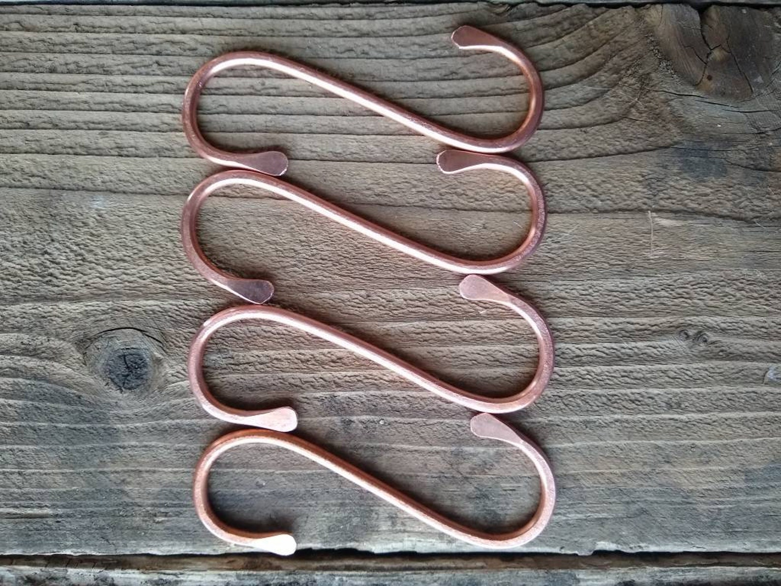 Set of 8 3 Copper S hooks hangers pot rack hooks Etsy