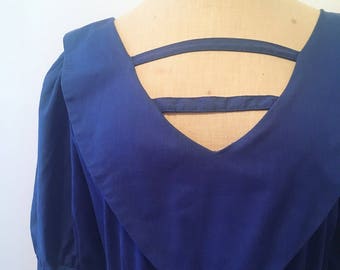 Vintage Royal Blue Detailed Dress