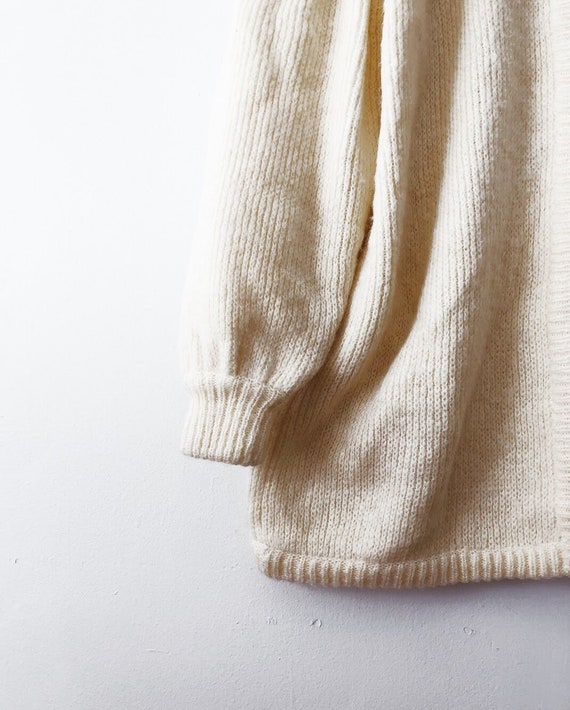 Vintage Cream Colored Wool Open Cardigan - image 8