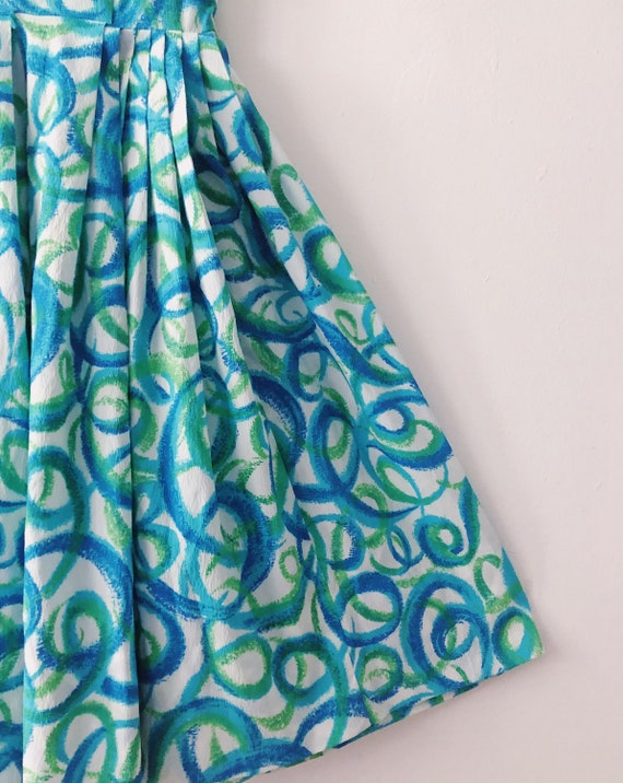 Blue Swirl Vintage Dress - image 4