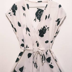 Vintage Black White Floral Dress image 2