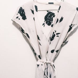 Vintage Black White Floral Dress image 9