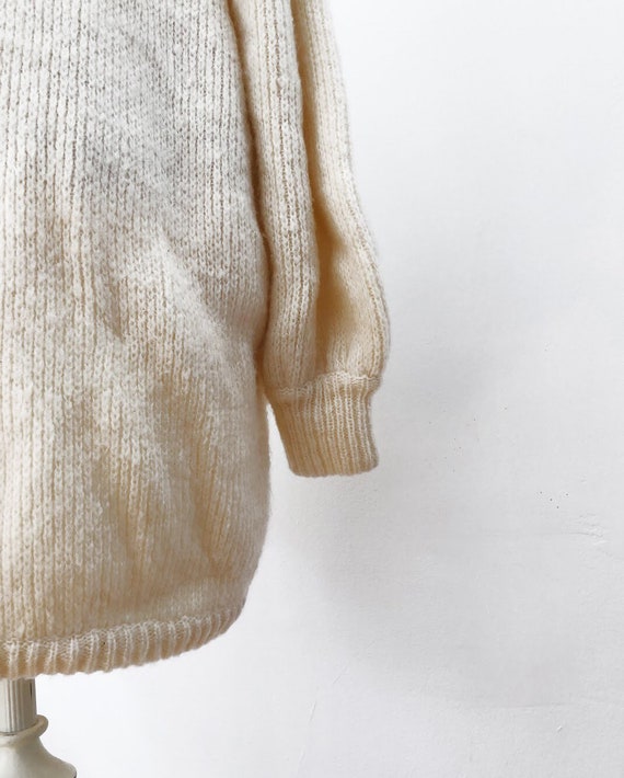 Vintage Cream Colored Wool Open Cardigan - image 10