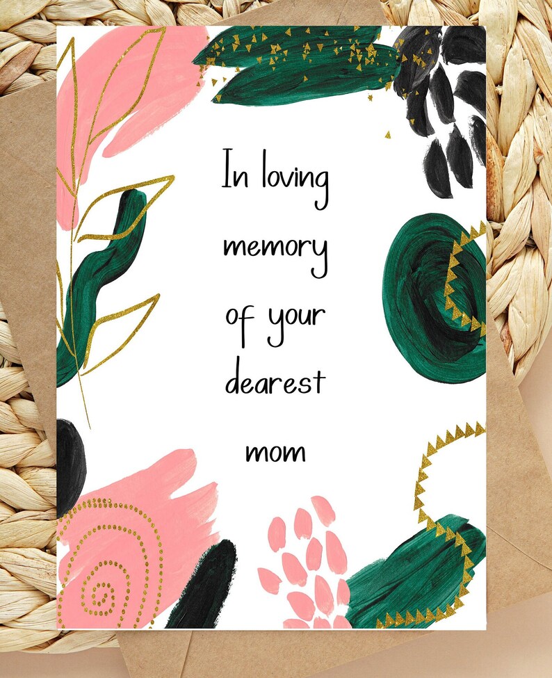 Printable Dearest Mom Sympathy Card Mom Bereavement Card Mom Etsy