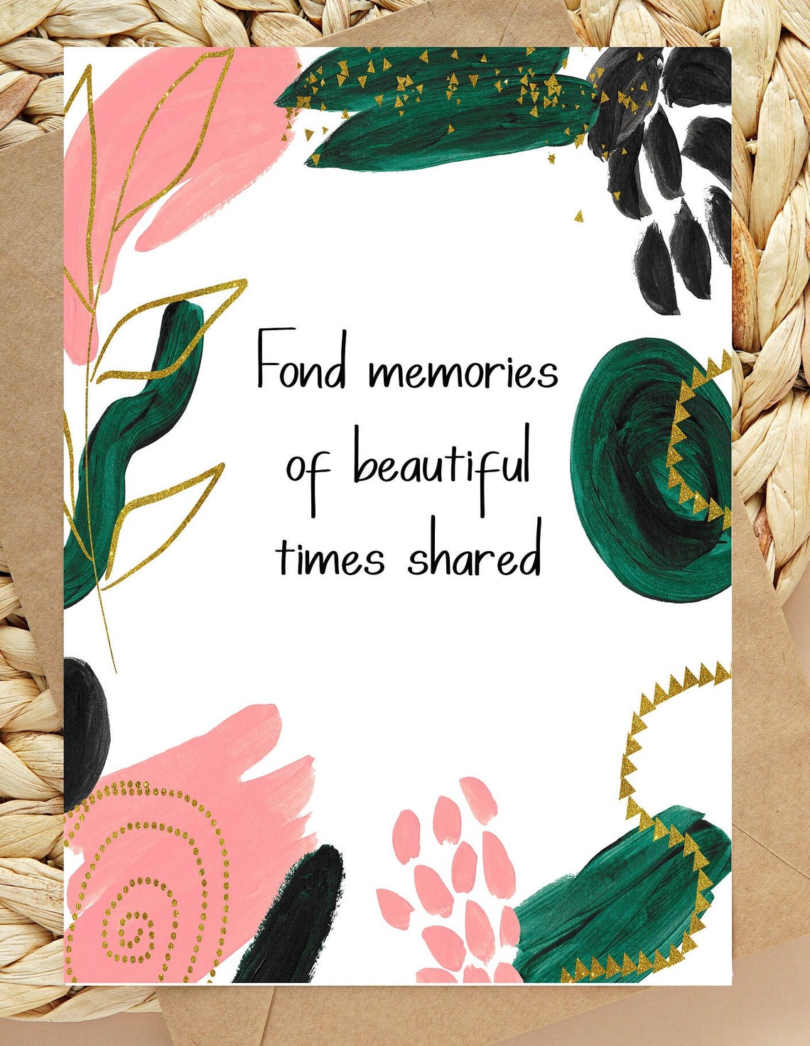 Printable Fond Memories Sympathy Card Bereavement Card Etsy UK