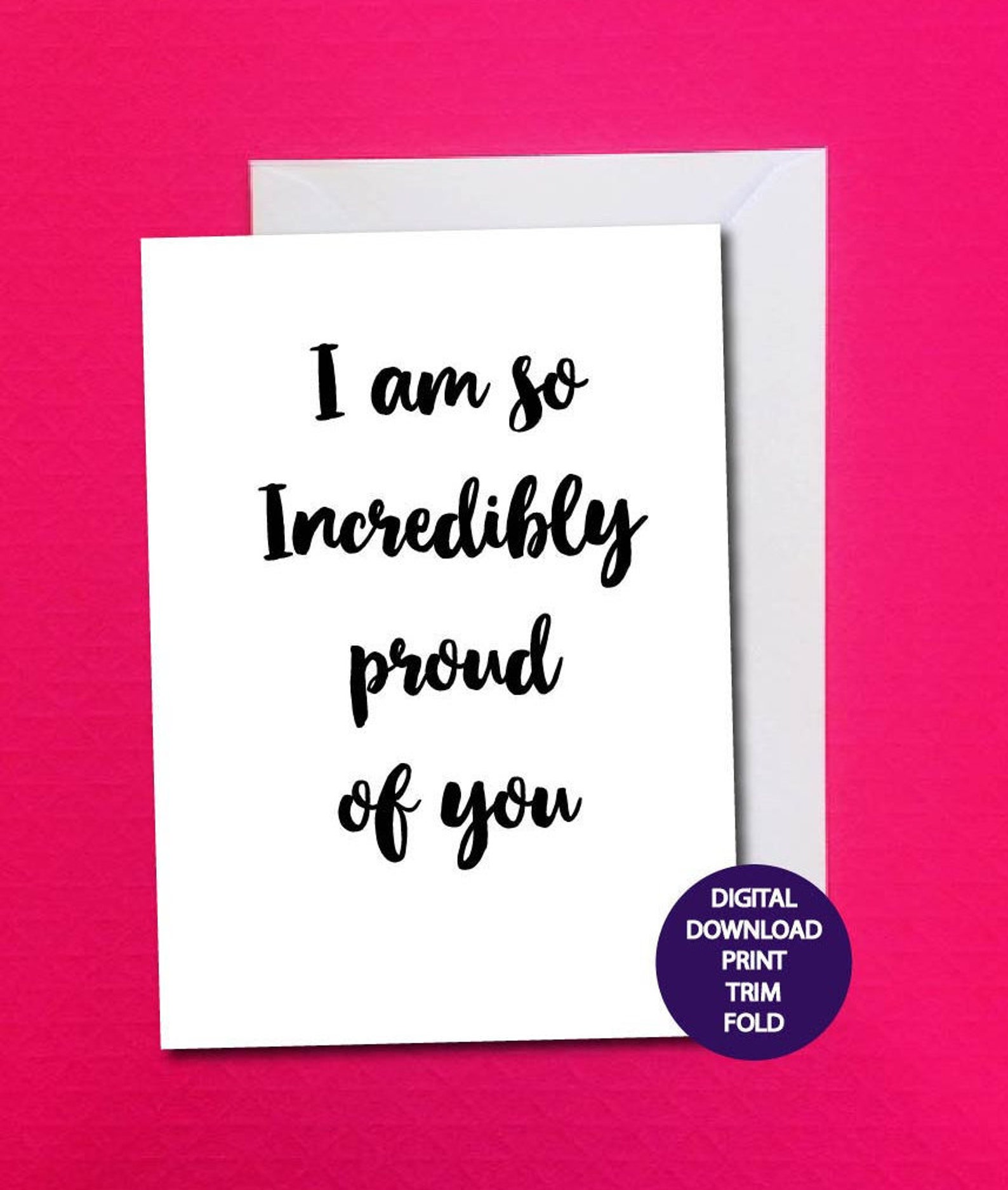 Proud of You Card Printable Graduation Card Digital Download Etsy UK