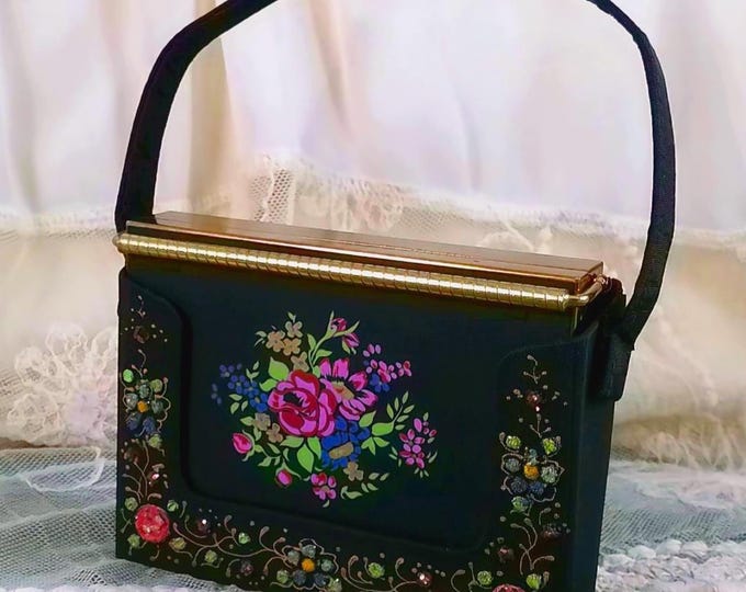 Vintage Volupte's "Carry-All" Dance Purse - Minaudiere Vanity Case with Compact
