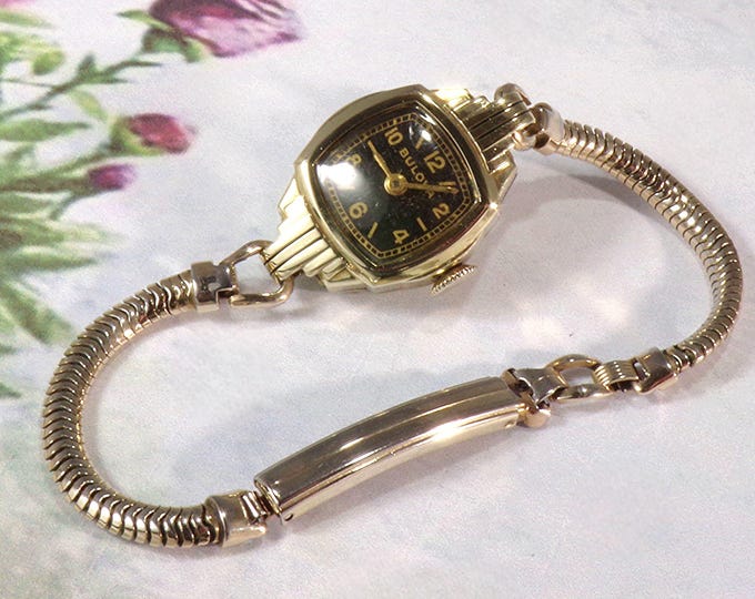 1969 Womens Bulova Wristwatch – 10 KT Rolled Gold - 12 KT Kreisler Band – Mechanical – Vintage