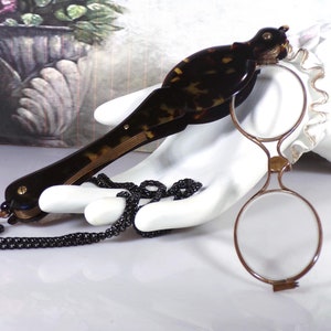 Lesebrille - Antikes Schildpatt Lorgnette - Antikes Lorgnon - Opernglas - Brille - Brillen - Tragbar