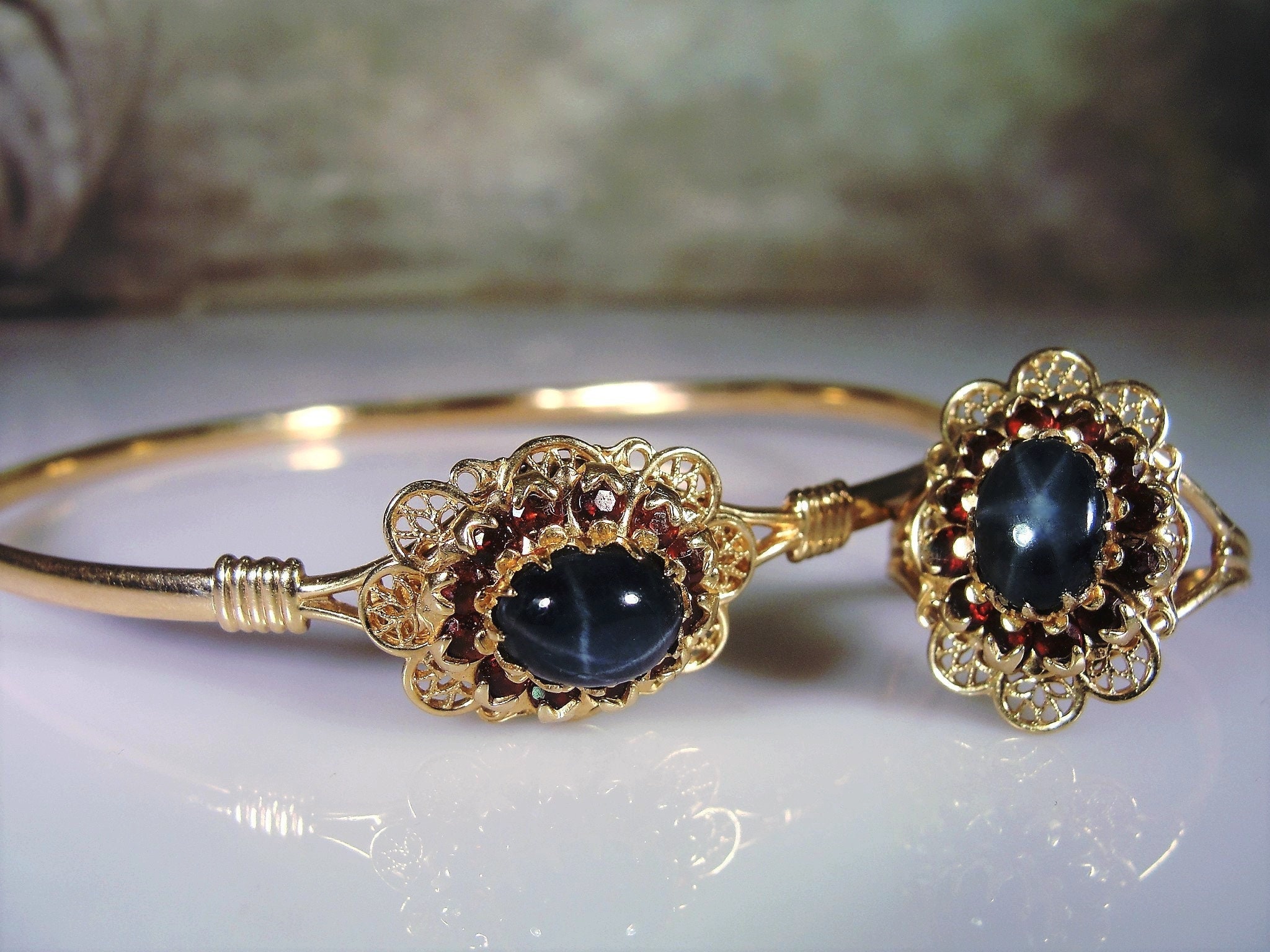42 SUNS Small 14-Karat Black Gold Laboratory-Grown Sapphire Bracelet for  Men | MR PORTER