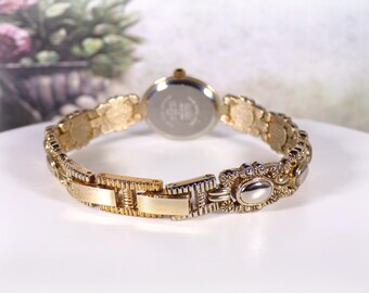 Cameo Wrist Watch - Womens Christian Benet Victorian Style Gold