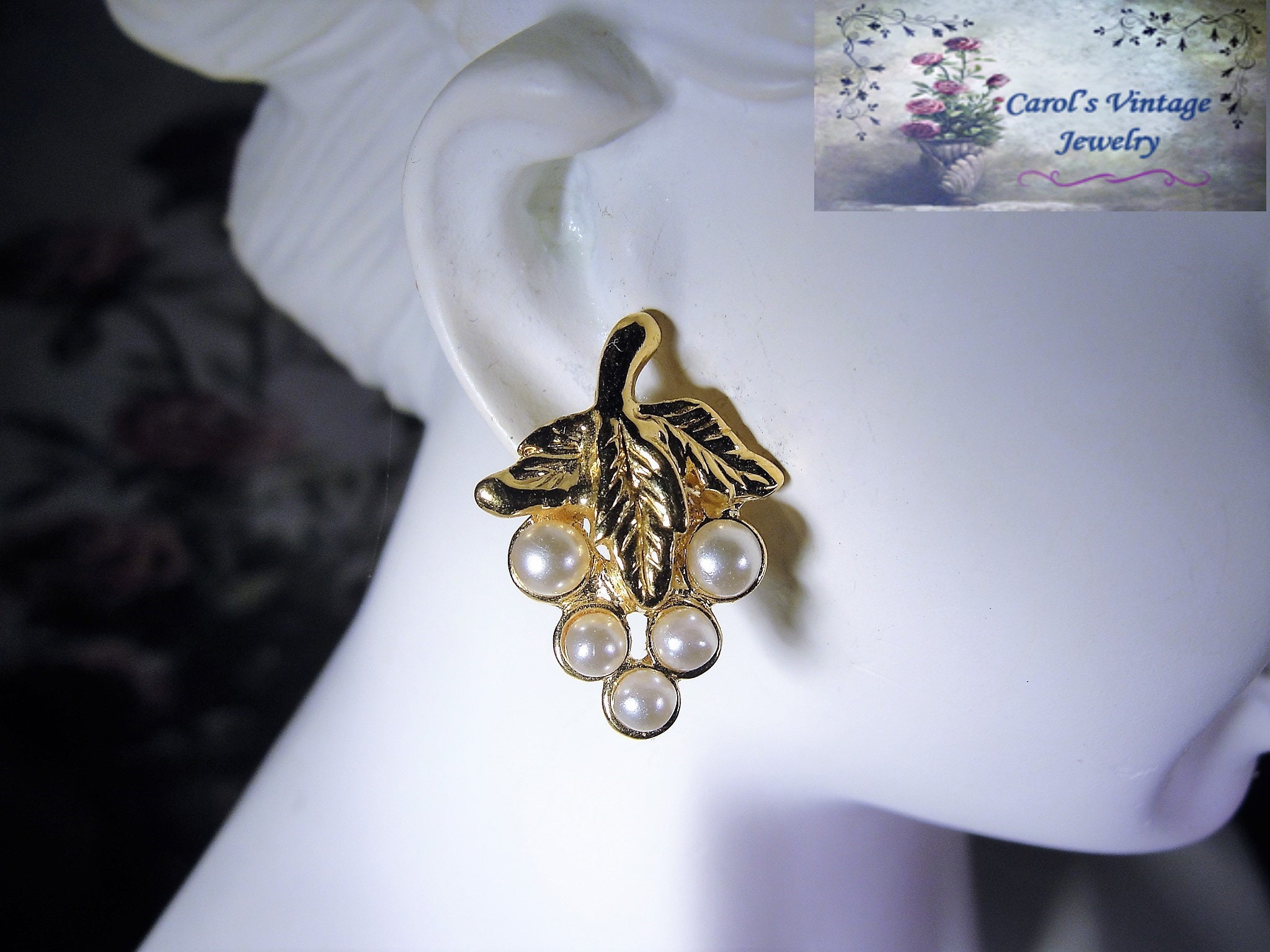 178 Grape Pearl Earrings main image 1