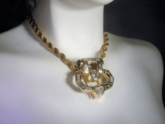 Dress Clip, Vintage 18K Gold Genuine Diamond and … - image 3