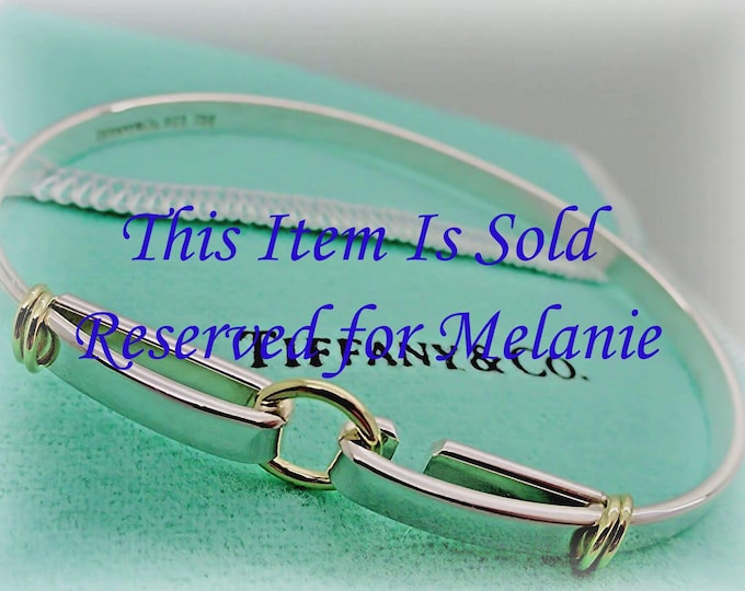 Reserved for Melanie - 8th Payment - Tiffany & Co. Sterling Silver and 18K Yellow Gold Circle Cuff Bangle Bracelet