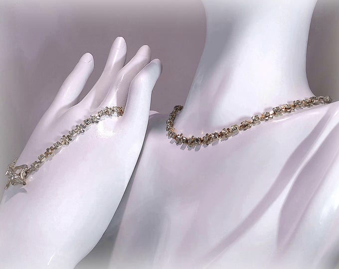 Necklace and Bracelet Set – Monet - Petite Daisy Chain – Vintage Circa 1970’s