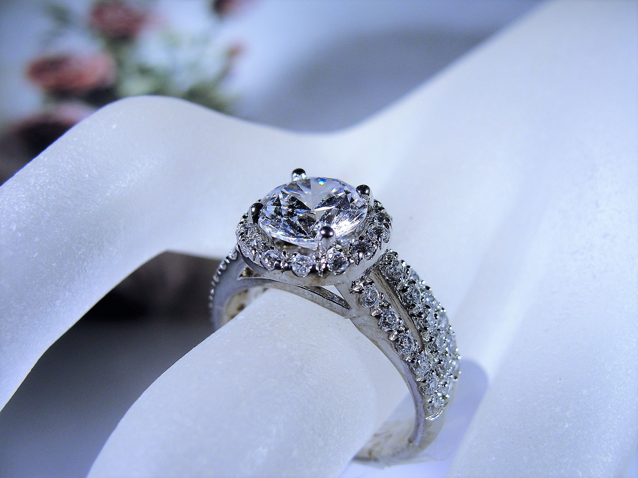 Sterling Silver Bridal Rings, CZ Ring Set, Engagement Ring, Wedding ...