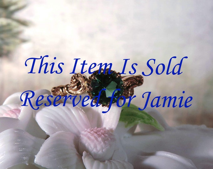 Reserved for Jamie - 5th Payment: Rescued Antique Victorian 10K & 14K Rose Gold w/a Round Green 1.28 CT Tourmaline Gemstone Ring