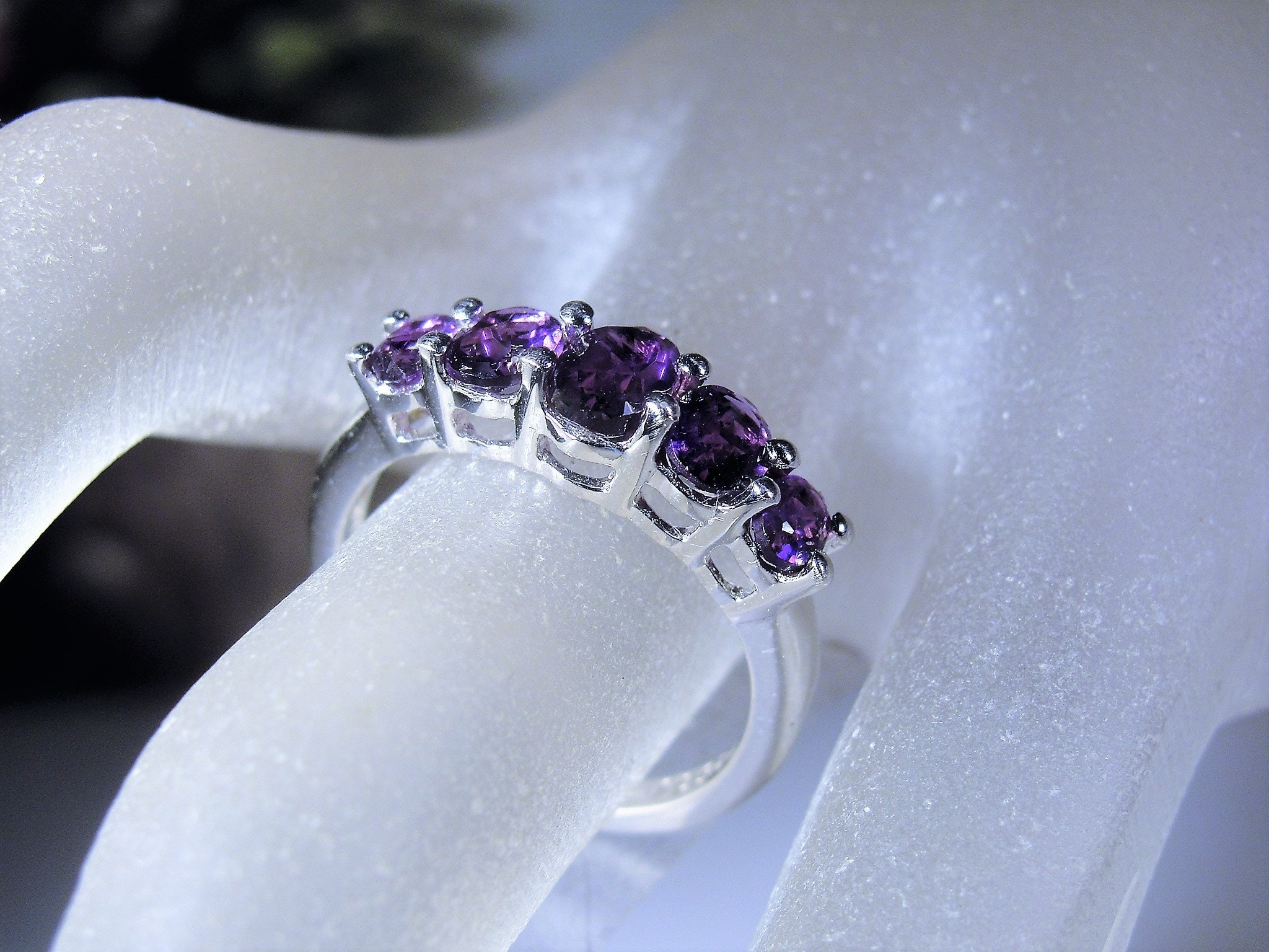Reserved for Deb: Amethyst Sterling Silver Band, Genuine Amethyst Ring ...