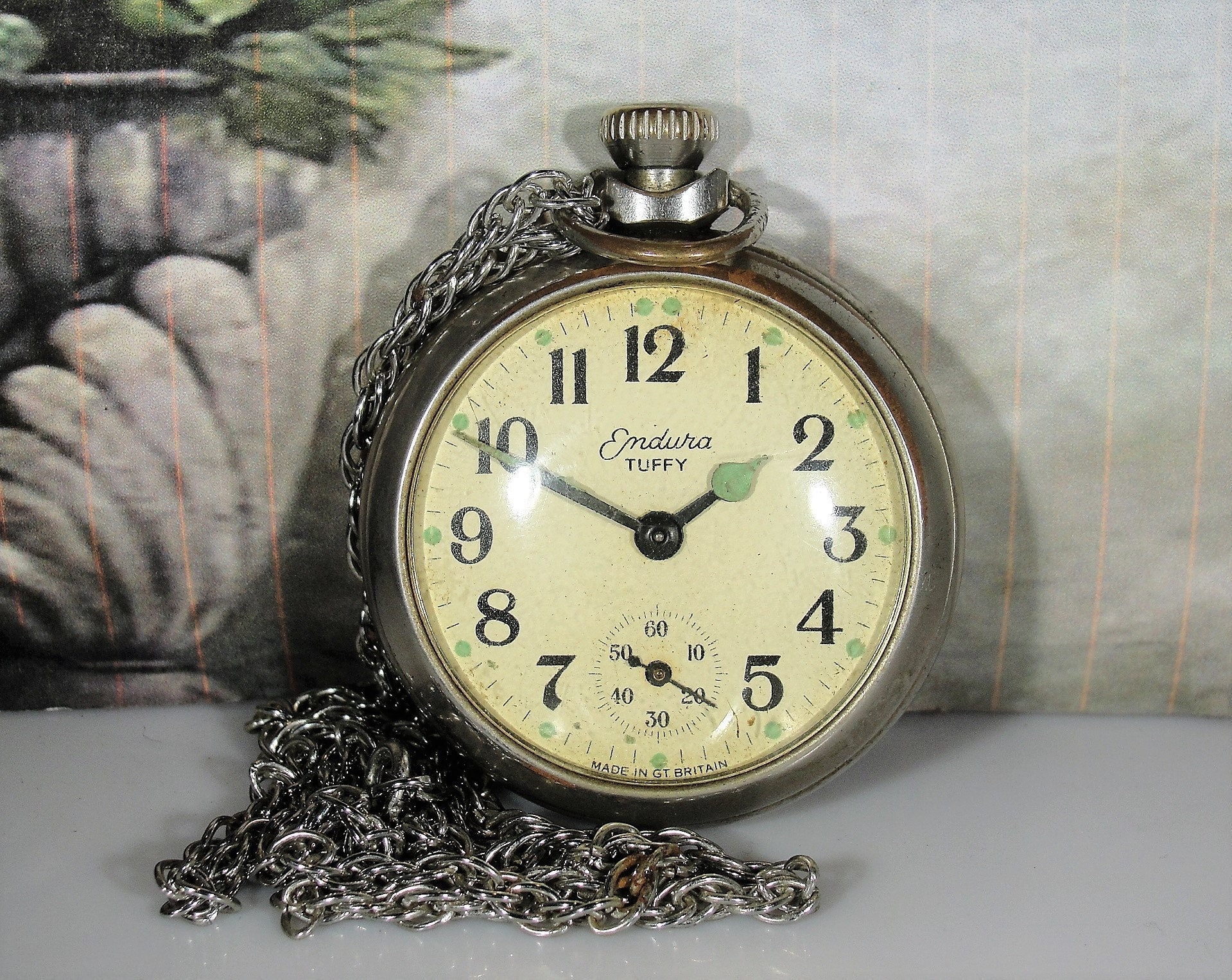 ENDURA TUFFY Pocket Watch, Large Vintage Pocket Watch with a Big Ben ...