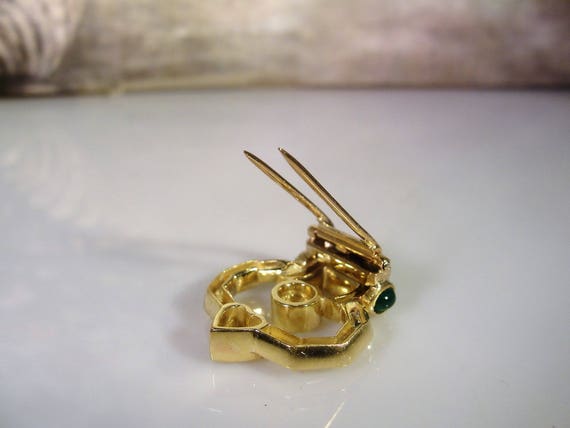 Dress Clip, Vintage 18K Gold Genuine Diamond and … - image 9