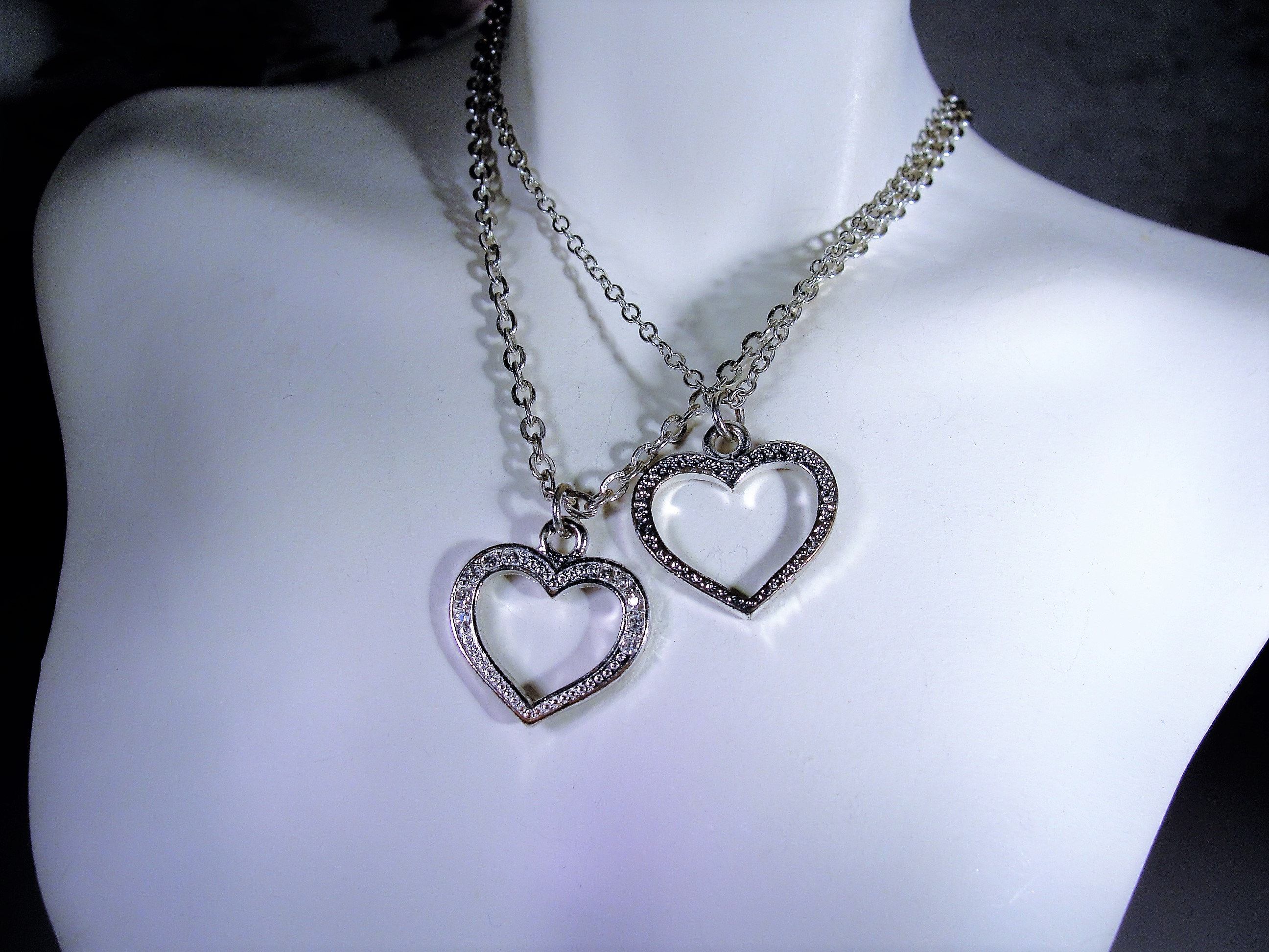 Silver-Tone Layered Necklace with Heart, Star & Teardrop Pendants