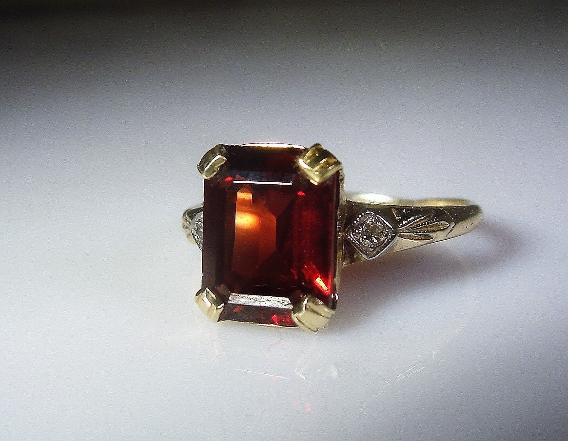 Emerald Cut Garnet Ring Emerald Cut Garnet Ring