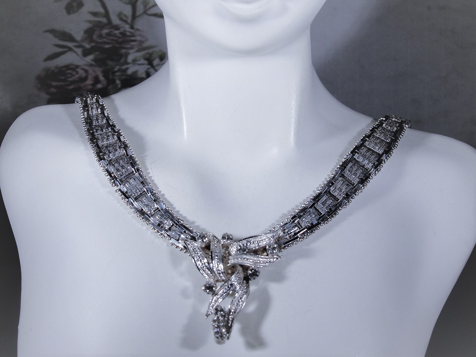 Italian Necklace, Vintage Italian Riccio Chevron Sterling Silver ...