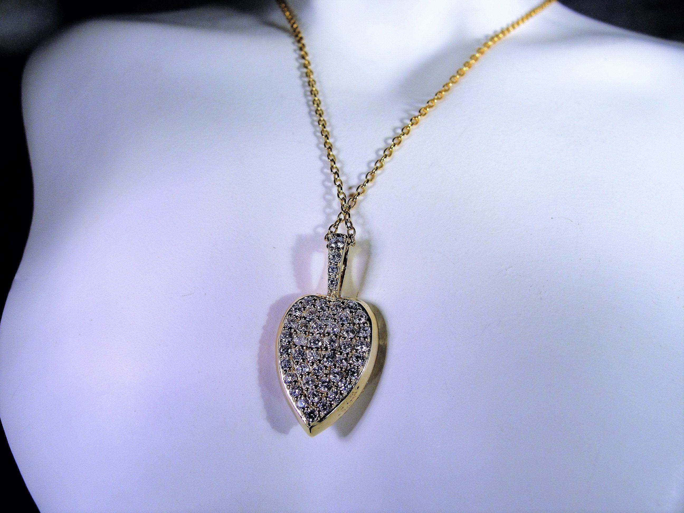 STAUER Heart Necklace, Dual Heart Necklace, Genuine Opal Heart Gem ...