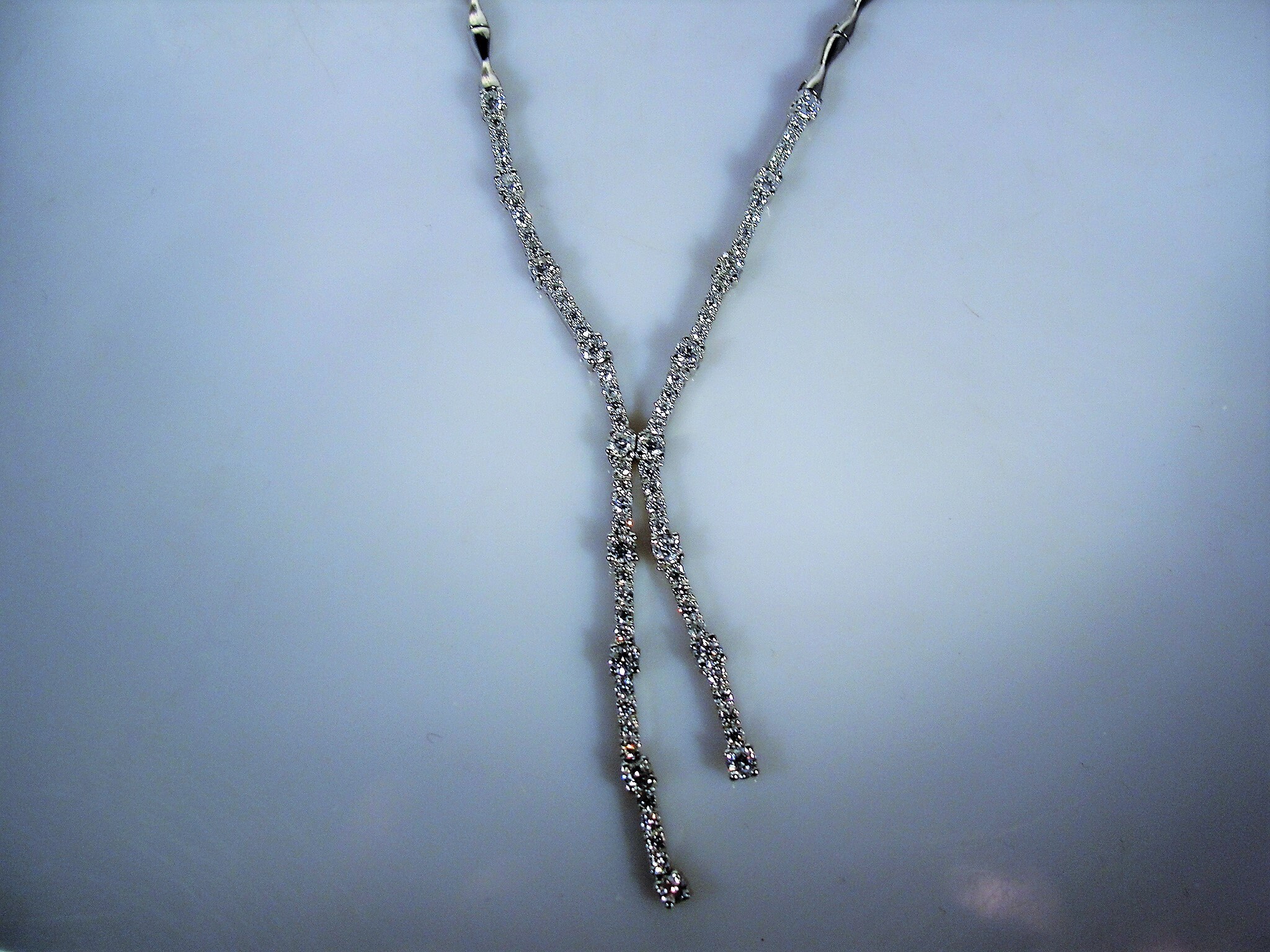 Art Deco Diamond Necklace, 14K White Gold Diamond Necklace, 1 Carat ...