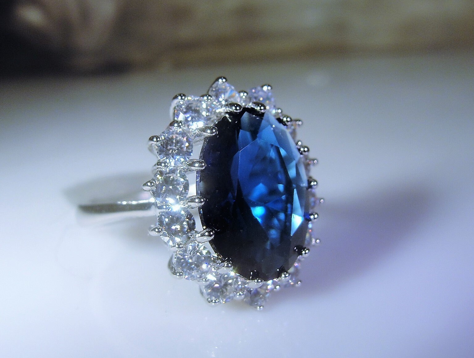 Sapphire Ring Princess Di Ring Kate Middleton Ring Blue Cz Sapphire Ring Rhodium Plated Ring Vintage Ring Blue Sapphire Ring Size 7 Sapphire Ring Princess Di Ring Kate Middleton Ring Blue Cz Sapphire Ring Rhodium Plated Ring Vintage Ring Blue Sapphire Ring Size 7
