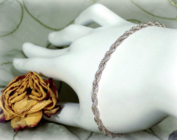 Milor Bracelet - 925 Sterling Silver - Twisted Loose Rope Chain - Vintage