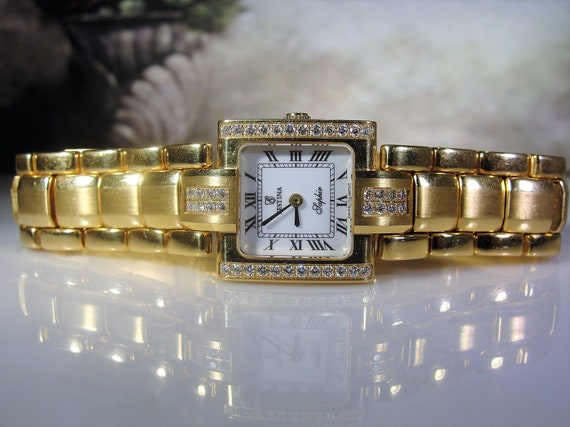18k gold diamond watch