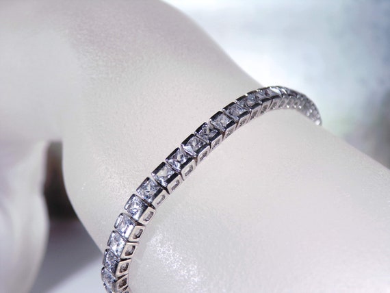 Classic CZ Bracelet – 14K White Gold-Plated Sterl… - image 8