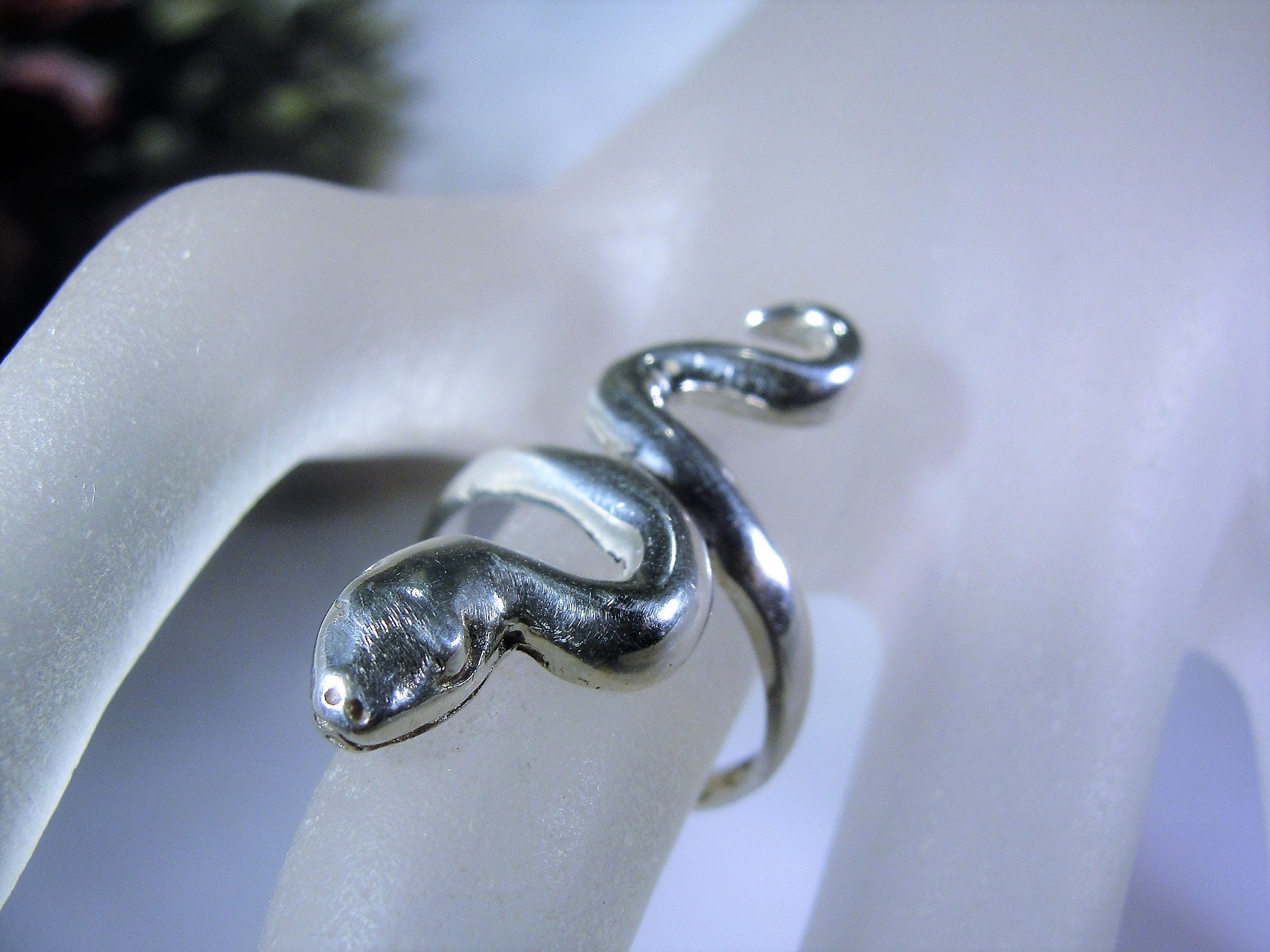 Sterling Silver Snake Ring, Sleek Snake Ring, Silver Snake Ring, Silver