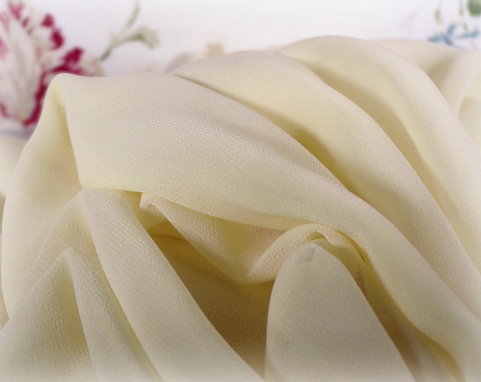 Vintage Scarf – Lightweight Pale Yellow Scarf – 79 by 18 inches – Sheer Light Colored Scarf – Outfit Accessory – Neck and Shoulder Scarf