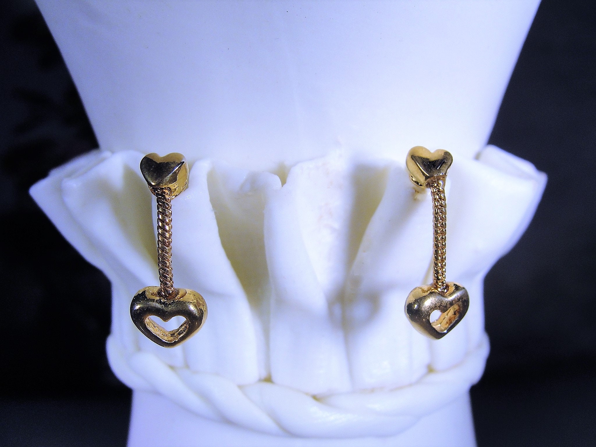 Petite Dangle Heart Earrings… So Cute! Hypoallergenic Pierced Earrings