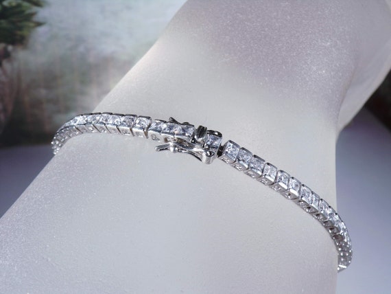 Classic CZ Bracelet – 14K White Gold-Plated Sterl… - image 9