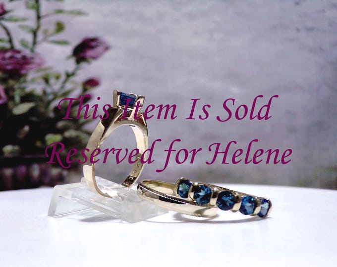 Reserved for Helene - 6th Final Payment: London Blue Topaz Bridal Rings, 3 Stacking Rings, Size 6.5, Free Sizing