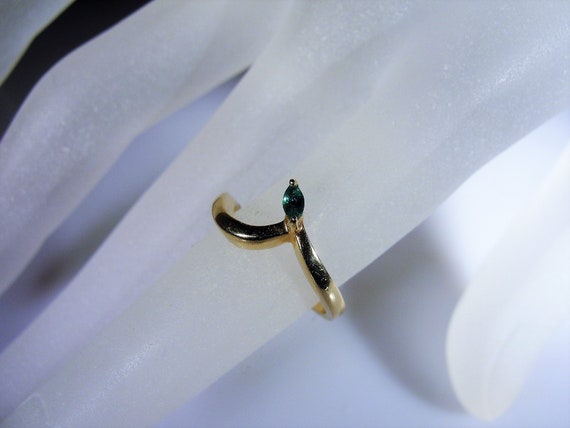Emerald Ring, 14K Gold Marquise Green Emerald Free